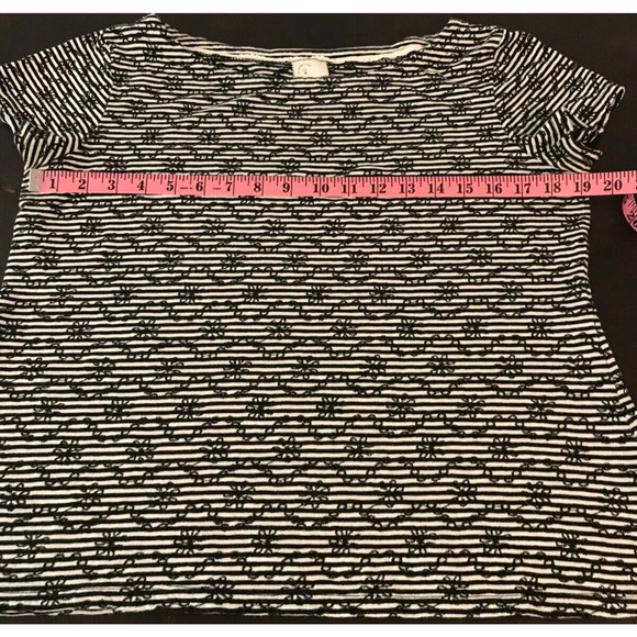 Anthropologie Postmark Women's Bennett Striped Embroidered Floral Knit Top - MED - Picture 6 of 9